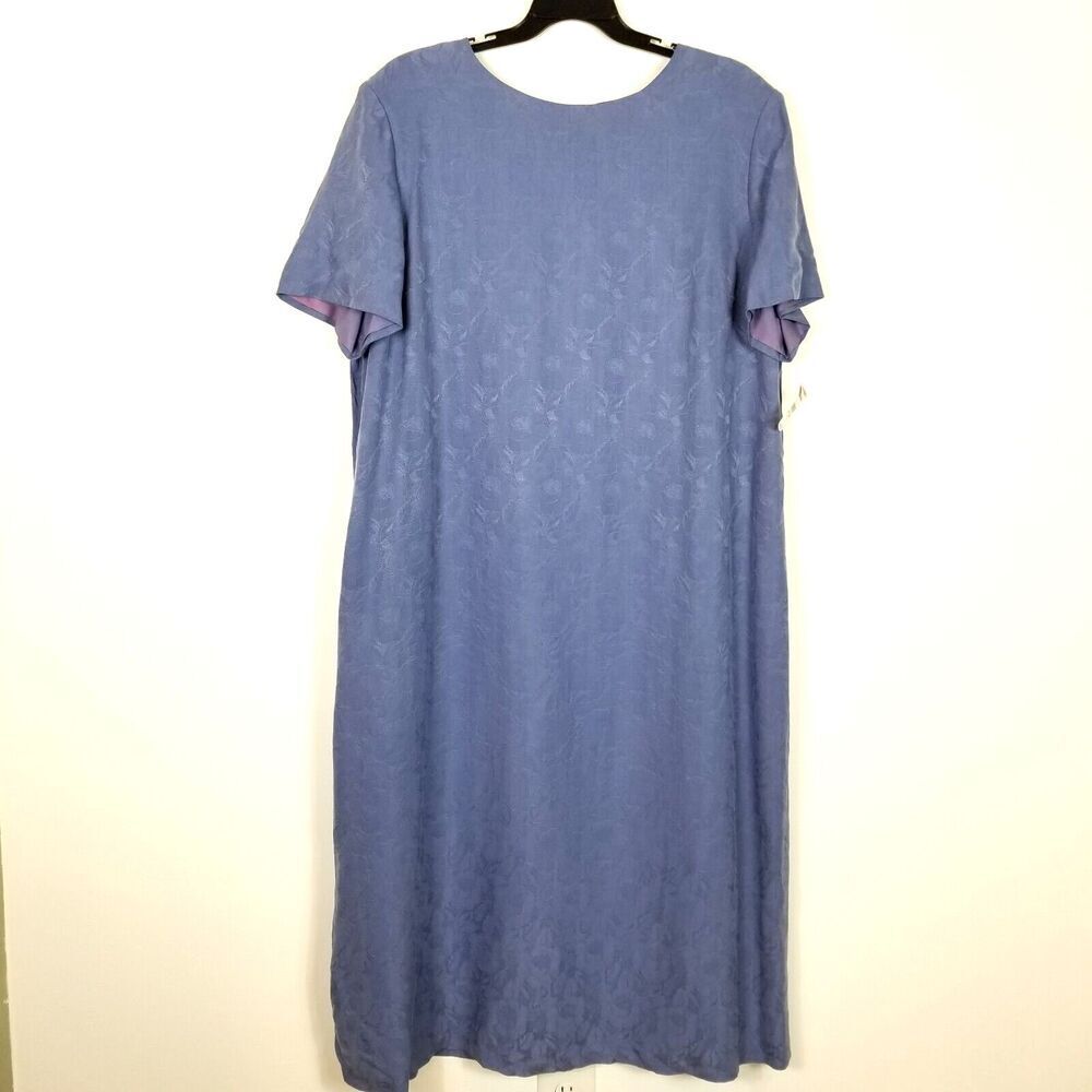 Talbots Womens Plus Maxi Dress Sz 24W Violet Floral‎ Short sleeve Shoulder Pad